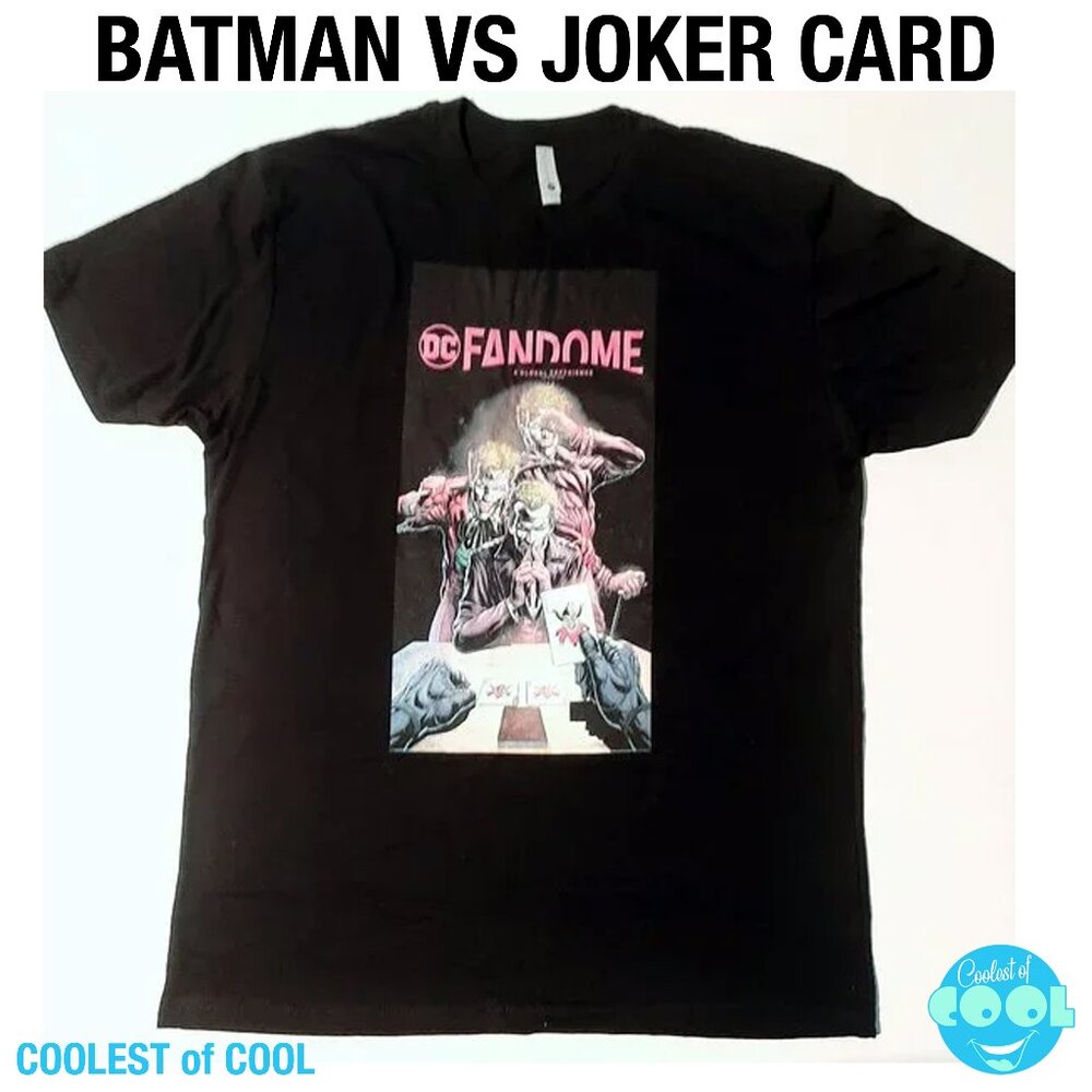 DC Fandom Batman Joker card shirt black size Large Global Experience Fan Event t